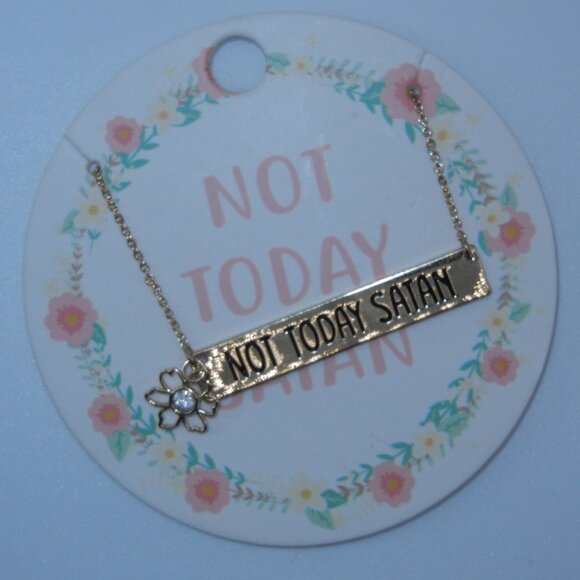 FREE when added to $35+ purchase - Hot Topic 'Not Today Satan' Necklace - Picture 2 of 3